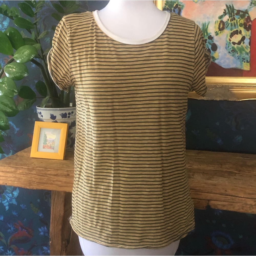 We The Free FREE PEOPLE Retro stripe Babydoll tee shirt Medium